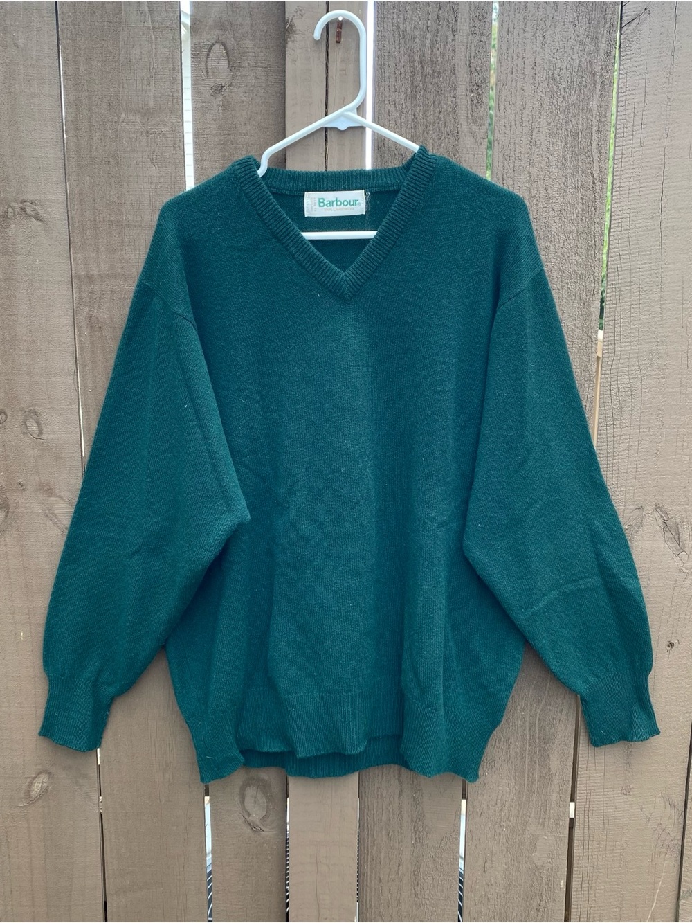 Barbour Men’s 100% Wool Sweater Dark Forest Green Made In Ireland size 46